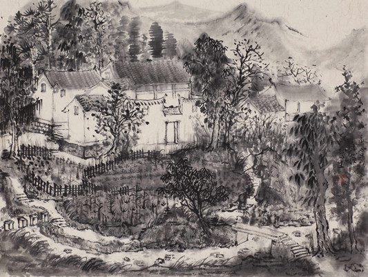 不出门体验美景，容桂展出60多幅山水画