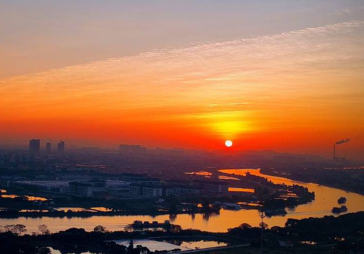 黄昏余辉，夕阳沐美