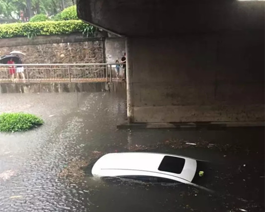 暴雨如注，他游了一把真正的“车河”