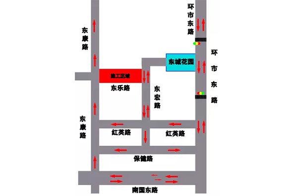 3号线东乐路站施工新变化，该路段全封闭