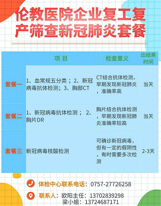 安心复工！伦教医院推出新冠肺炎医学筛查服务