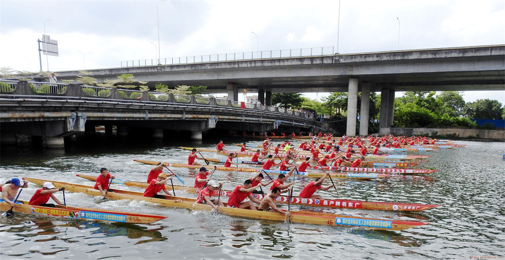 五人龙舟队伍齐集文海河